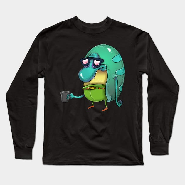 Philbert before coffee Long Sleeve T-Shirt by idrawcartoons